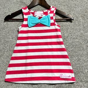 Flowersak Girls Pink White Stripe Sleeveless Dress Tunic Size 3 New With Tags